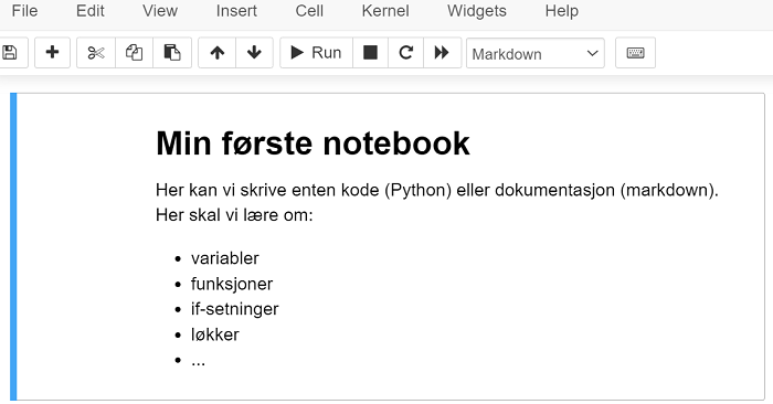 Markdown, run